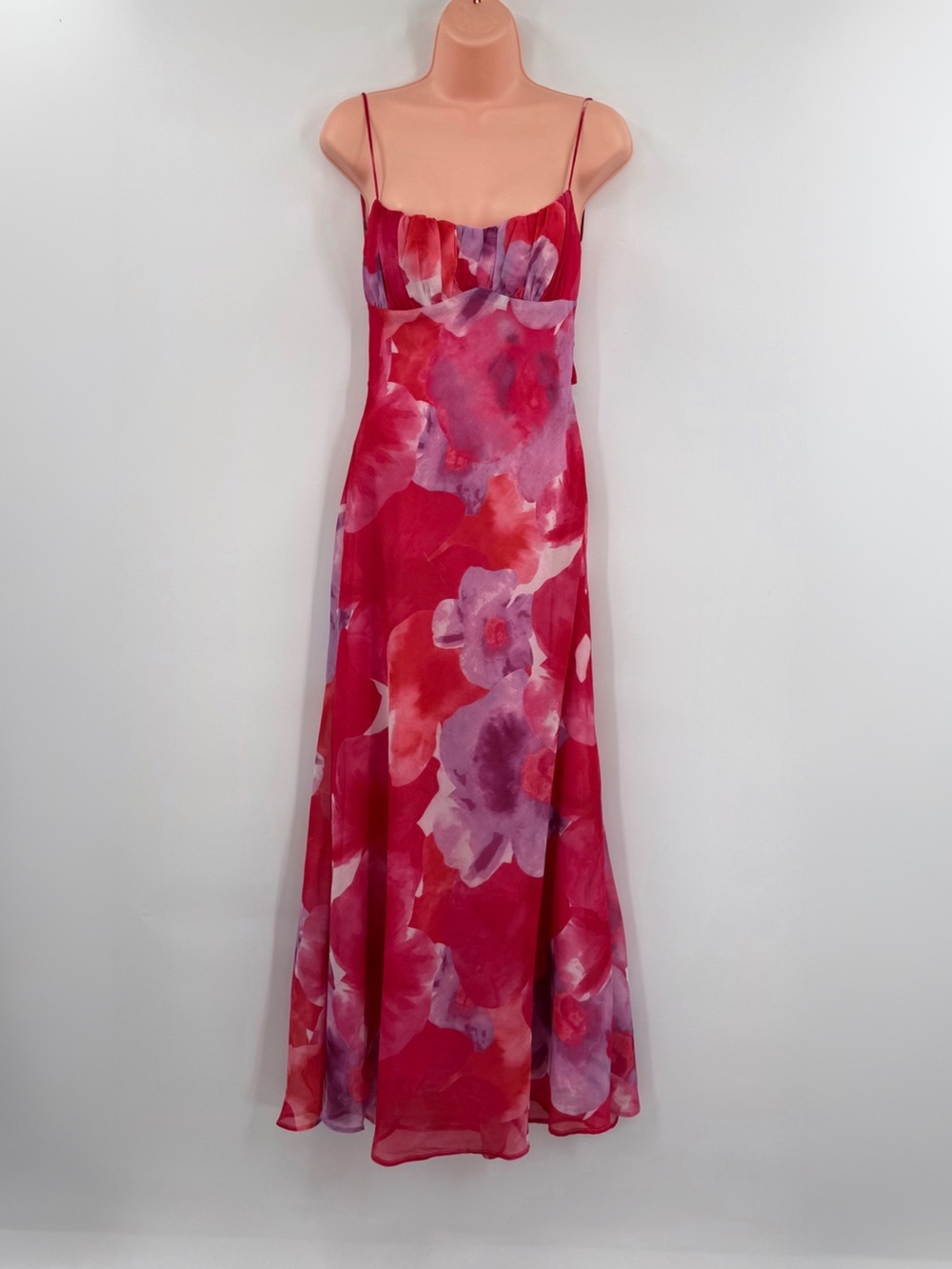 Billy J Margie Open Back Watercolor Floral Midi Dress | Pink Multi | 8
